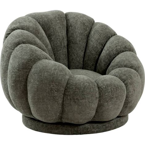 Fauteuil nuage en tissu vert gris Héléna