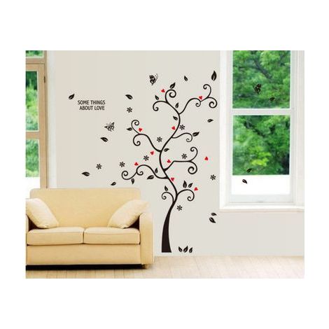 Un conjunto de vinilos decorativos con diseño de "árbol de la felicidad". Adhesivos de pared creativos y removibles para la decoración del dormitorio y la sala de estar. (1/2)