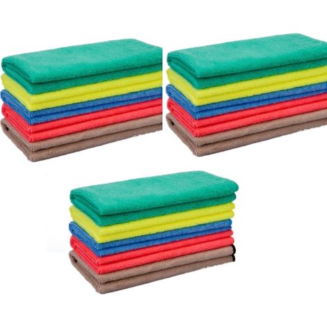30 Chiffons Microfibres Lavables et Réutilisables 30 x 30 cm  Couleur aléatoire