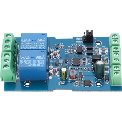 Module de relais 2 canaux, Protection de connexion anti-inversion, dispositif d'entrée et de sortie 724V avec Interface RS485/TTL UART (1/5)