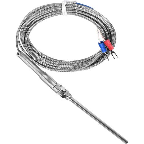 M8 Gewinde Typ K Thermoelement 100mm Sonde Temperaturfühlerdraht 0-400℃ (4 m) (1/5)
