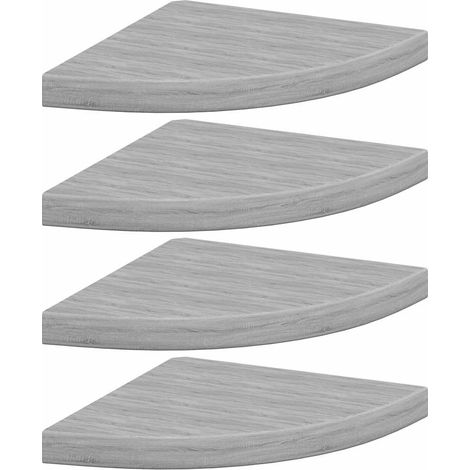 Maison Exclusive - Eck-Schweberegale 4 Stk. Betongrau 35x35x3,8 c (1/5)