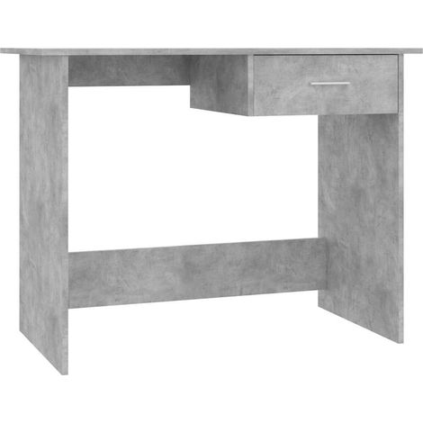 Maison Exclusive - Schreibtisch Betongrau 100×50×76 cm Holzwerkst (1/5)