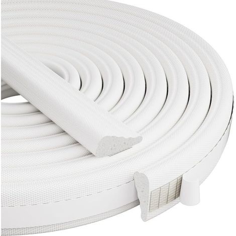 Joint d'étanchéité en mousse biseauté de 3 m pour porte d'entrée extérieure, antibruit, anti-lumière, blanc (1/5)