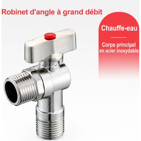 Robinet d'arrêt d'angle 3/4 pouce grand débit en acier inoxydable 304 avec volant rouge 6 304 acier inoxydable 30 × 15 × 8 cm 300 g – Livraison gratuite