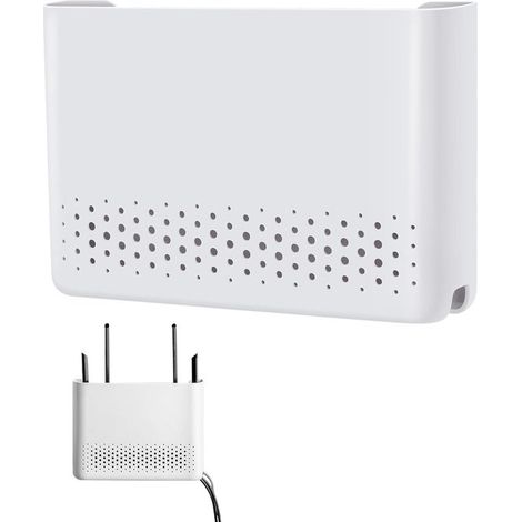 Armario para router, caja para router, router wifi, organizador de pared, armario wifi, cable de TV, ocultar, 25,6 x 17 x 5,6 cm, blanco (1/5)