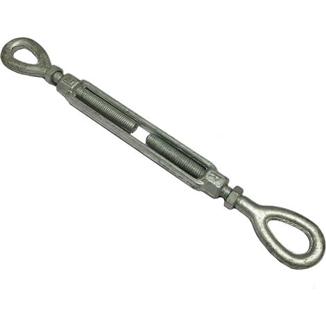 Galvanised Turnbuckle Open Body Straining Screw Eye Eye (US Spec Wire Tensioner) 1" x 6" (1/5)
