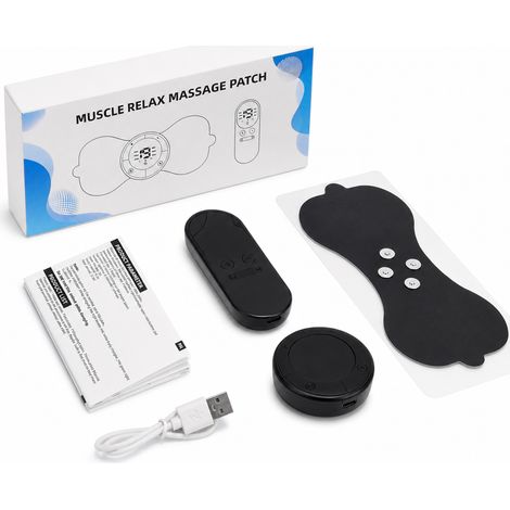 Masseur à impulsions EMS avec écran numérique, 6 modes et 19 niveaux, unité principale, télécommande et patch de massage