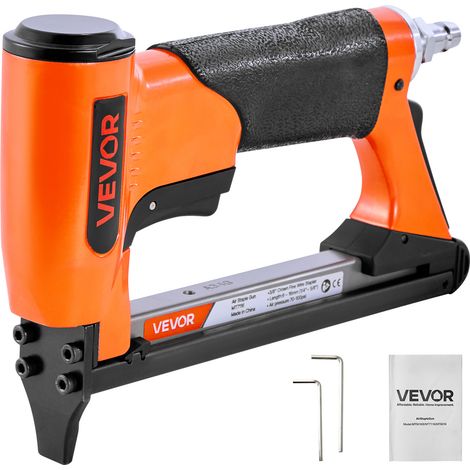 VEVOR Drucklufttacker, Druckluftnagler für Feindrahtklammern der Serie 71, 9,5 mm Krone, 6–16 mm Länge, max. 180 Stk. Druckluft Nagelpistole für Polsterarbeiten, Holzarbeiten, Heimwerkerprojekte (1/5)
