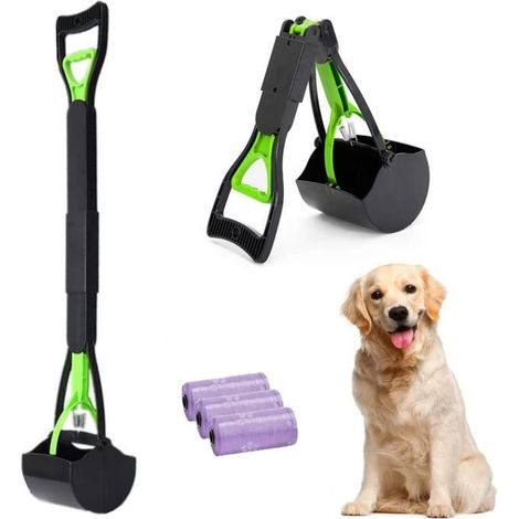 Pelle pliable pour chiens et chats de 80 cm avec 90 sacs à déjections canines biodégradables-AquaForge