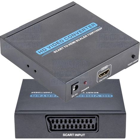 TrAdE Shop Traesio - Convertitore Adattatore Da Presa Scart Femmina A Hdmi Femmina Per Audio E Video - (1/5)