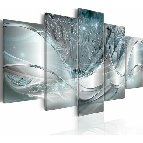 Tableau pissenlits scintillants bleu large - 200 x 100 cm (1/4)