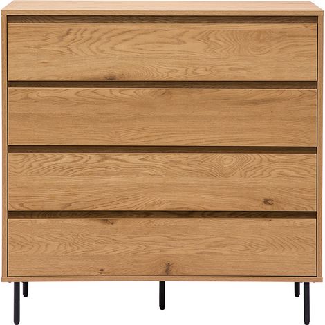Kommode mit hellem Holzfurnier in Eiche 4 Schubladen L100 cm ARAGON