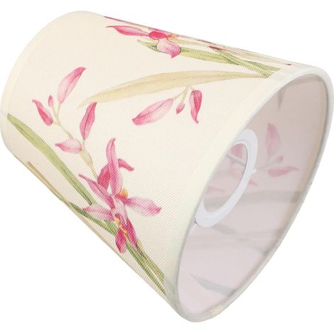 Abat jour Unomor en tissu beige à motif floral léger et (1/5)