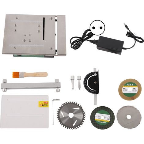 Mini scie circulaire de précision DIY, machine de coupe électrique réglable pour usage domestique 110-240V prise UE (1/5)