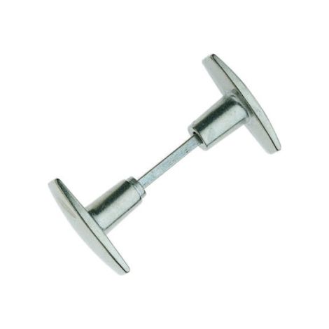Ouvre&Déco – bouton double porte extérieure CHANTIER, aluminium poli carré 6 mm