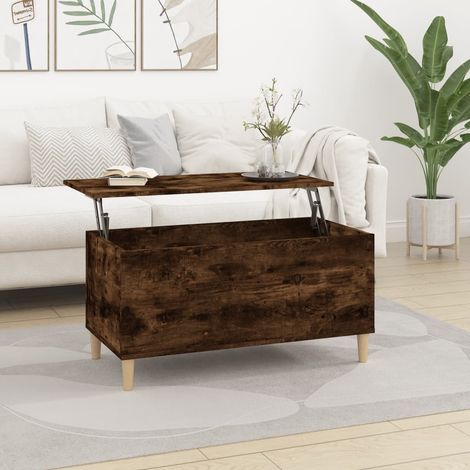 Table basse-Table Salon -Table d'appoint Chêne fumé 90x44,5x45 cm Bois d'ingénierie 686956 (1/5)