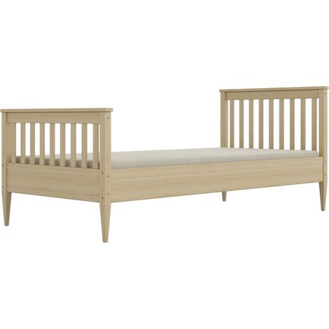 Lit enfant 80x180 cm en pin massif sans matelas Bois naturel brut ou verni (1/5)