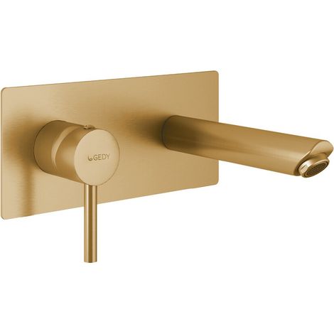 Miscelatore lavabo da incasso in acciaio inox oro opaco Garda di Gedy (1/2)
