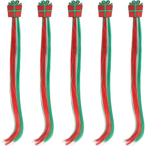 5Pcs Pinces à Cheveux de Noël Colorées, Forme Mignonne, Extensions à Clip, Pièces de Cheveux Lumineuses pour Fête Festival, Boîte Cadeau 3 Couleurs (1/5)