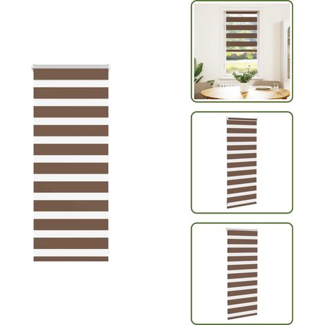 Zebrarollo Braun 60x100 cm Stoffbreite 55,9 cm Polyester - Zebra-Jalousie - Zebra-Jalousien - Zebra-Rollo - Doppelrollo (1/5)