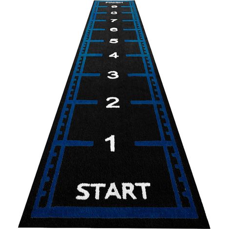 Sprinttrack Kunstgras - 10x1 m - Schwarz/Blau - 17 mm