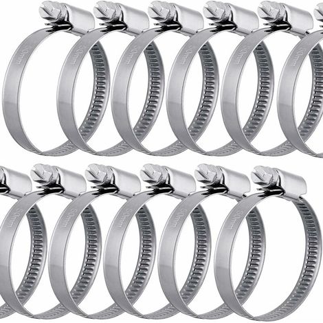 12 pièces colliers de serrage en acier inoxydable 32-50 mm largeur de bande 9 mm - qualité supérieure selon DIN 3017 (W4), fixation de tuyau