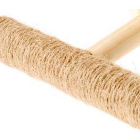 Perchoir en bois naturel antidérapant pour perroquets, support d'entraînement interactif portable pour oiseaux. (1/2)