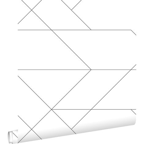 papier peint lignes graphiques noir et blanc - ESTAhome (1/5)