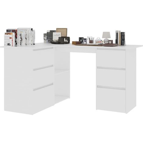 Bureau d'angle Blanc 145x100x76 (1/5)