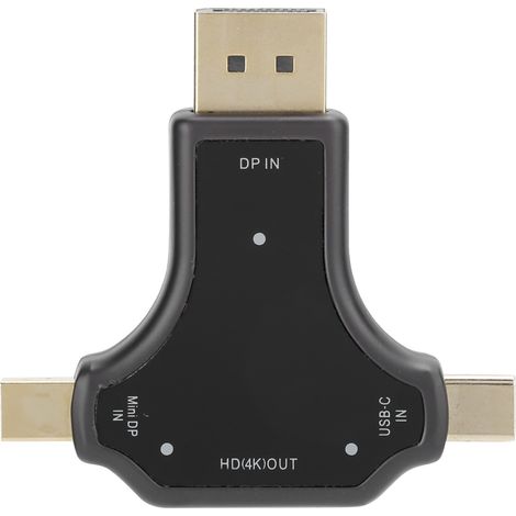 Adaptateur 3 en 1 HD/DP/Mini DP vers HDMI pour Ordinateur Portable, Convertisseur Multifonction D63A (1/5)
