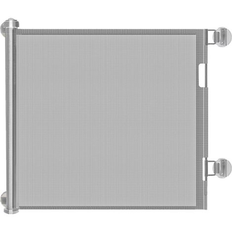 Porte d'escalier de sécurité rétractable, ABS gris, maille sans poinçon de 4,9 pieds 33,9 pouces de hauteur pour bébés animaux de compagnie (1/5)