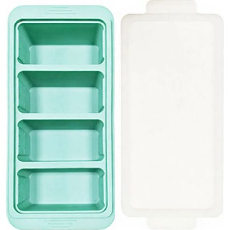 Bac à glaçons en silicone avec couvercle, compatible avec les aliments, facile à démouler, étanche, empilable, compatible lave-vaisselle, récipient de rangement multifonctionnel pour la cuisine