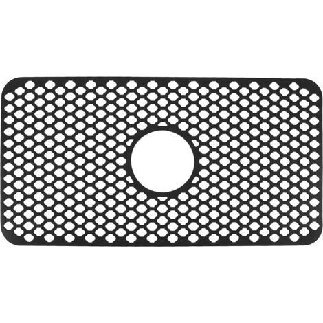 Tapis isolant creux pour évier de cuisine, antidérapant, multifonctionnel, en silicone, grande taille, couleur noire. (1/5)