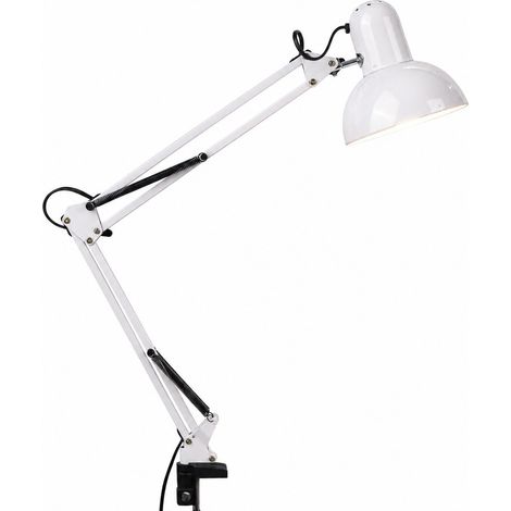 Lampe de lecture LED à pince, blanche, col de cygne flexible, réglable pour étudier, tatouer, broder, réparer