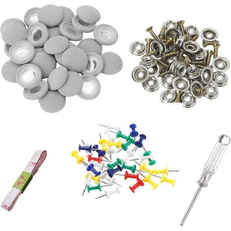 Kit de réparation de garniture de toit en 60 pièces à faire soi-même pour réparer la garniture de toit affaissée, vis à boucle sans colle pour camion/voiture ()