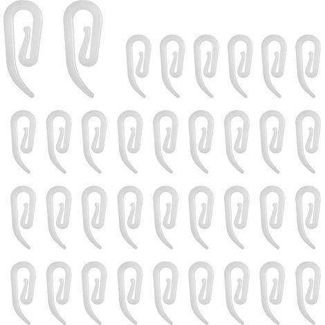 200pcs Crochets en Plastique Blanc pour Rideaux - Rail, Fenêtre, Porte et Douche, Coulissant Crochet de Rideau Rail Glisseur en Plastique, Accessoire de Rideau (1/5)