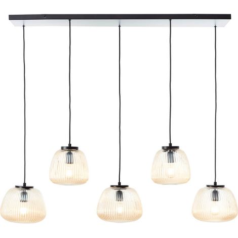 Lampe suspendue 5 lumières Kaizen 3 lumières noir avec blanc - 60156/86