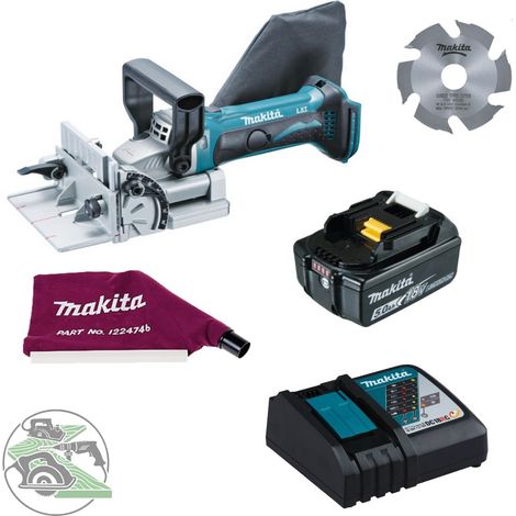 Makita Akku-Nutfräse DPJ180Z 18V + Akku 5,0 Ah BL1850B + Ladegerät DC18RC (1/5)
