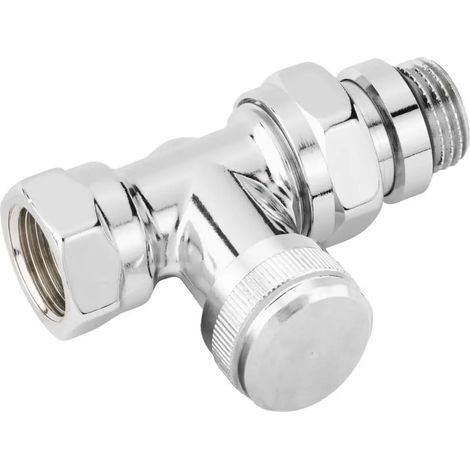Danfoss Racor de retorno RLV-CX 15 R 1/2, paso recto, cromado, 003L0274