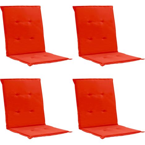 juego de 4 cojines para sillas de jardín 100% poliéster impermeable rojo 100 x 50 x 3 cm DEC021687