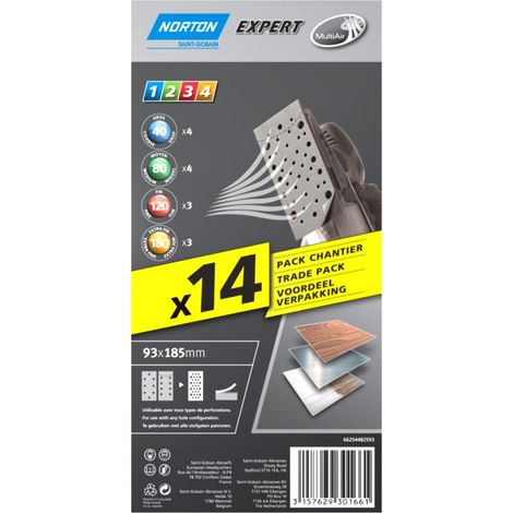 Norton - Set di dischi Expert multi-air, 93 x 185, 14 pezzi, grane assortite