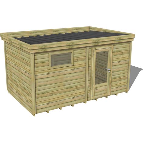ABRI DE JARDIN bois traité 27mm, 5,2x2,6m, 14m2, Plancher (1/3)