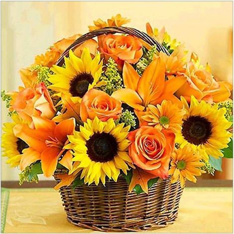 Tableau Strass - Peinture Par Numéro Tournesols - Kit DIY Décoration Murale - Toile 30 x 30 cm - 1 Unité (1/5)