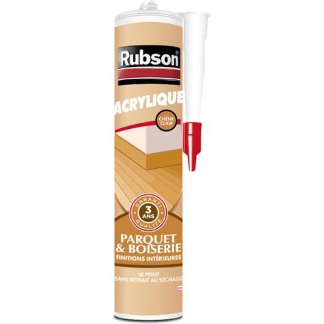 Mastic D'Étanchéité Boiserie, Parquet Et Plinthe Rubson 280 Ml Gris Moyen (1/4)