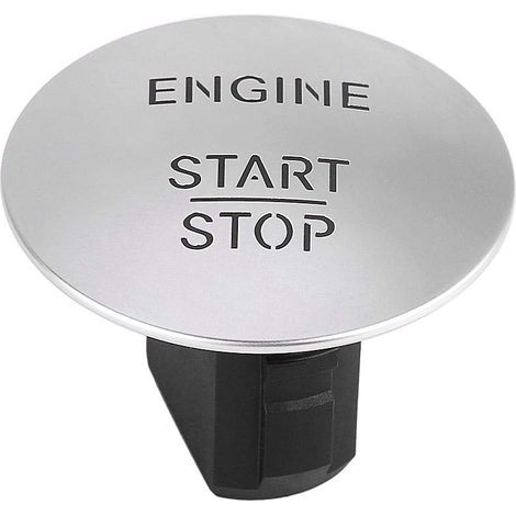 Applicable Bouton de démarrage moteur - Keyless Go Start Stop Bouton poussoir moteur Commutateur d'allumage Compatible avec Mercedes 2215450714 Argent (1/5)