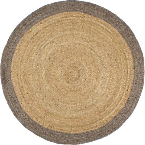Alfombra hecha a mano de yute con borde gris 240 cm vidaXL (1/5)