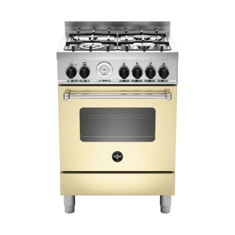 Bertazzoni La Germania Americana AMN664ECRT. Tipo di prodotto: Cucina, Colore del prodotto: Crema, Tipo di controllo: Manopola. Tipo di piano cottura: Gas, Numero totale di fuochi: 4 Fornello(i), N... (1/3)