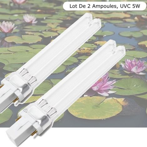 Lot De 2 Ampoules Stérilisateur - Clarificateur, UV 5W, Pour Aquarium Et Bassin (1/5)
