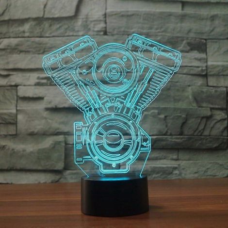 3D-LED-Tischlampe in Motorradform, 7 wechselnde Farben, flacher ABS-Sockel, USB-Ladeanschluss, Dekoration, Spielzeug, Geburtstags- oder Weihnachtsgeschenk für Kinder (1/5)